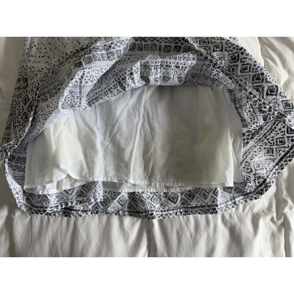 April Cornell Vintage 100% Cotton Midi Skirt B&W Geometric Design Size M - Picture 6 of 8